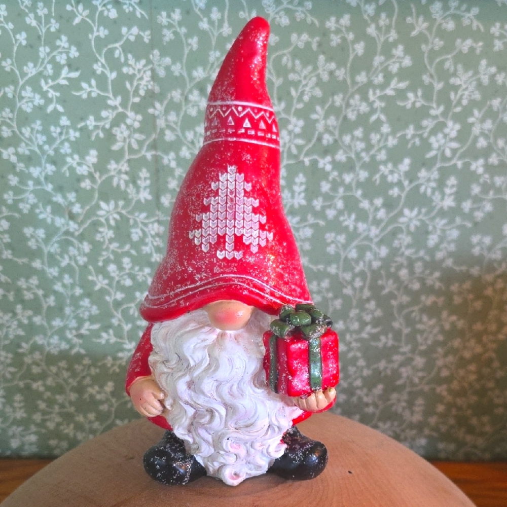 Festive Red Holiday Gnome Figurine. Final Price